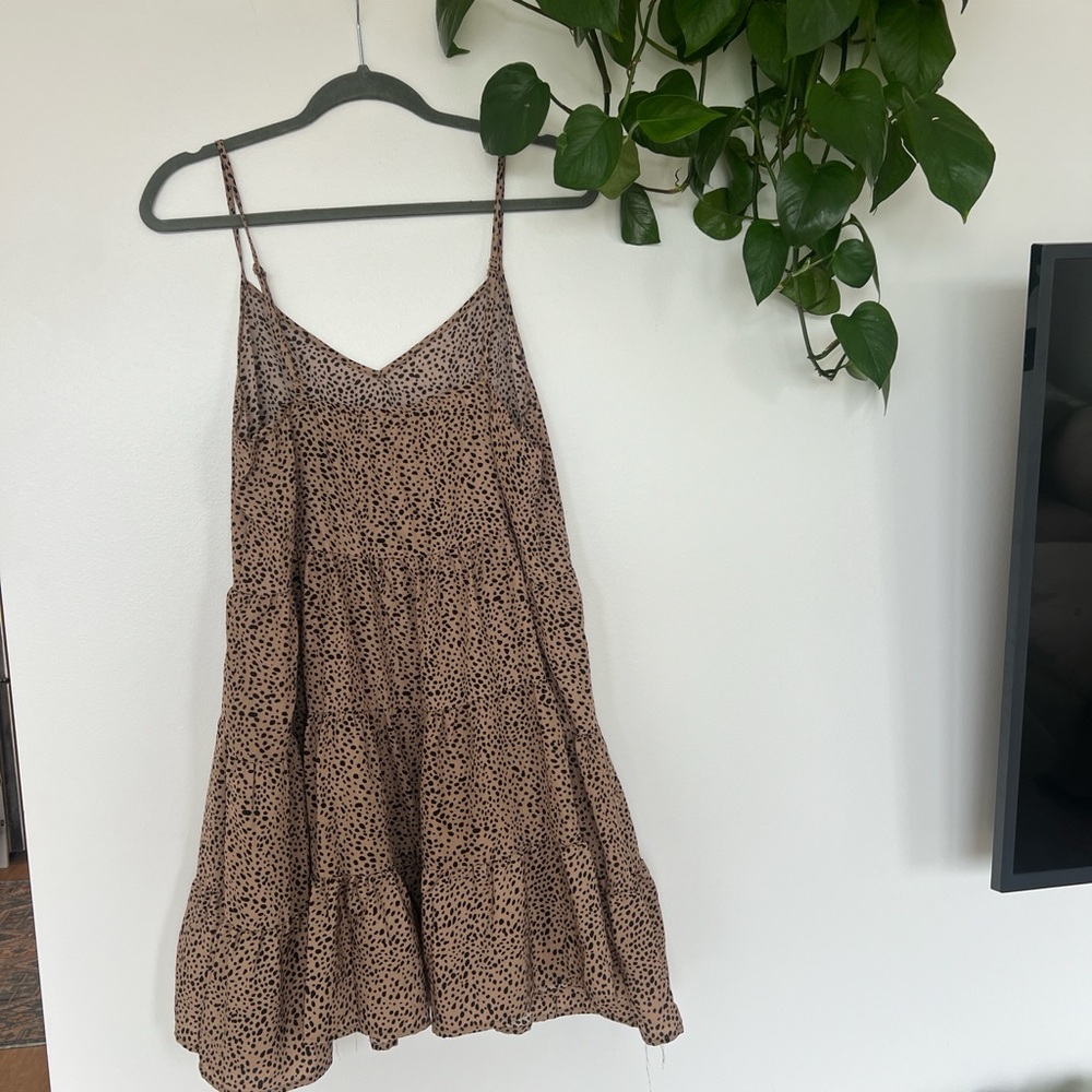 Spaghetti Strap Leopard Print Dress